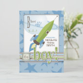 Invitation au Baby shower spatial (Debout devant)