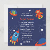 Invitation au Baby shower spatial (Dos)