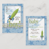 Invitation au Baby shower spatial (Devant / Derrière)