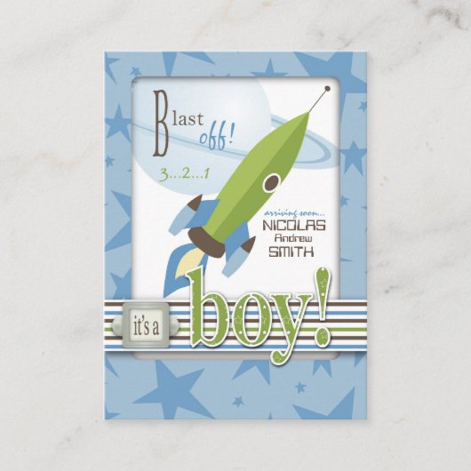 Invitation au Baby shower spatial (Devant)