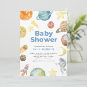 Invitation au Baby shower spatial (Debout devant)