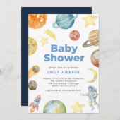 Invitation au Baby shower spatial (Devant / Derrière)