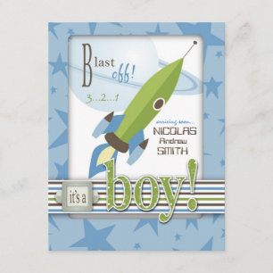 Invitation au Baby shower spatial