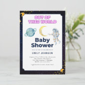 Invitation au Baby shower spatial (Debout devant)