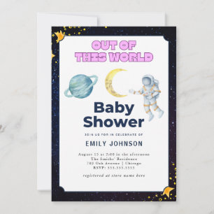 Invitation au Baby shower spatial