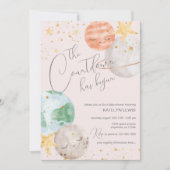 Invitation au Baby shower spatial pour filles (Devant)