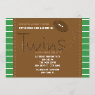 Invitation au Baby shower sportif de FOOTBALL TWIN
