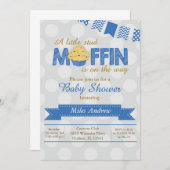 Invitation au Baby shower Stud Muffin (Devant / Derrière)