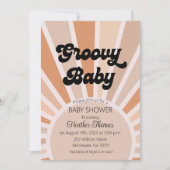 Invitation au Baby shower Sunshine Retro super Bab (Devant)