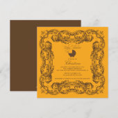 Invitation au Baby shower Tangerine Vintage (Devant / Derrière)