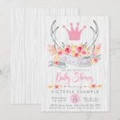 Invitation au Baby shower tribal Boho Princess Ant (Devant / Derrière)