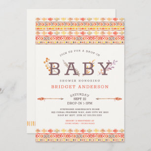 Invitation au Baby shower tribal de Boho neutre
