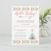Invitation au Baby shower tribal | Saupoudrer Teep (Debout devant)