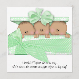 Invitation au Baby shower triplet afro-américain