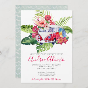 Invitation au Baby shower tropical de la petite fi