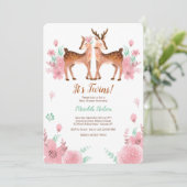 Invitation au Baby shower Twin Deer (Debout devant)