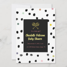 Invitation au Baby shower urbain chic avec Pointe