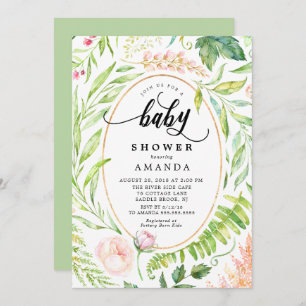 Invitation au Baby shower végétal
