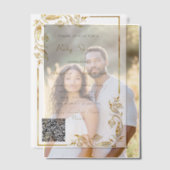 Invitation au Baby shower Vellum Or avec code QR (Décalage (Couple))
