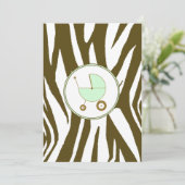 Invitation au Baby shower vert (Debout devant)