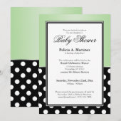 Invitation au Baby shower vert de la Royal Black P (Devant / Derrière)