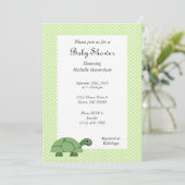 Invitation au Baby shower vert de la tortue (Debout devant)