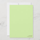 Invitation au Baby shower vert de la tortue (Dos)