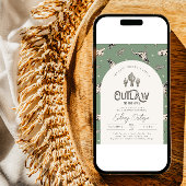 Invitation au Baby shower vert de l'Ouest