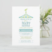 Invitation au Baby shower vert du Carnaval du Cirq (Debout devant)