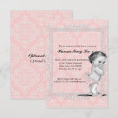 Invitation au Baby shower Vintage (Devant / Derrière)