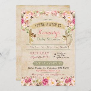 Invitation au Baby shower Vintage