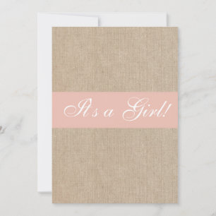 Invitation au Baby shower Vintage Burlap