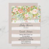 Invitation au Baby shower Vintage de rose Roses (Devant / Derrière)