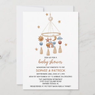 Invitation au Baby shower Vintage neutre pour les