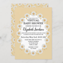Invitation au Baby shower virtuel Boho Daisies