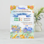 Invitation au Baby shower virtuel Citrouille Tract (Debout devant)
