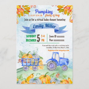 Invitation au Baby shower virtuel Citrouille Tract