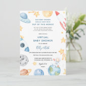 Invitation au Baby shower virtuel de l'astronaute  (Debout devant)