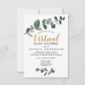 Invitation au Baby shower virtuel Eucalyptus (Devant)