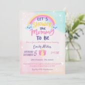 Invitation au Baby shower virtuel Rainbow (Debout devant)