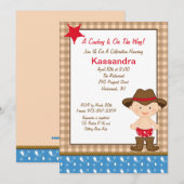 Invitation au Baby shower Western Little Cowboy (Devant / Derrière)