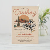 Invitation au Baby shower Wild West Western Cowboy (Debout devant)