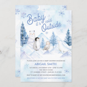 Invitation au Baby shower Winter Wonderland