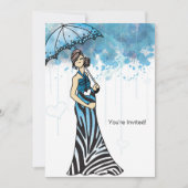 Invitation au Baby shower Zebra (Devant)