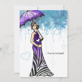 Invitation au Baby shower Zebra (Devant)