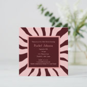 Invitation au Baby shower Zèbre rose et Brown (Debout devant)