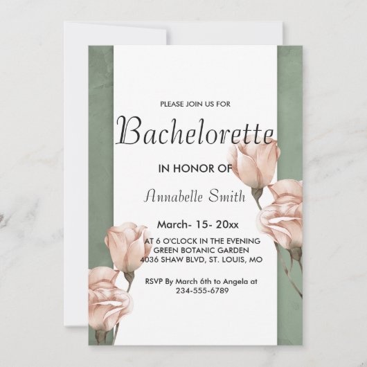 invitation au bachelier tendance verdure (Devant)