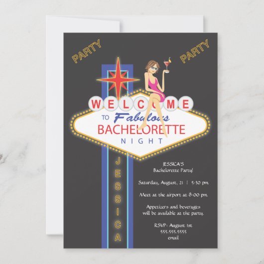 Invitation au Bachelorette de la Nuit des Filles (Devant)