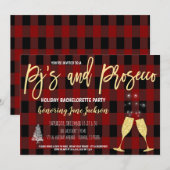 Invitation au bachelorette des fêtes de Pajamas et (Devant / Derrière)