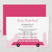 Invitation au bal de bachelorette de Limousine ros (Devant / Derrière)